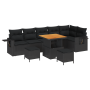 Juego de sofá de jardín de 9 piezas con cojines negro poliratán acacia by , Outdoor sofas - Ref: Foro24-3363709, Price: 595,0...