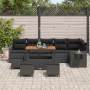 Conjunto de Sofás de Jardín de 10 Piezas con Cojines Rattan Negro Acacia by , Outdoor sofas - Ref: Foro24-3363719, Price: 637...