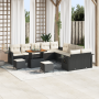 Juego de Sofá de Jardín de 13 Piezas con Cojines Negro Poliratán Acacia von , Outdoor-Sofas - Ref: Foro24-3363755, Preis: 824...