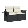Juego de Sofá de Jardín de 13 Piezas con Cojines Negro Poliratán Acacia von , Outdoor-Sofas - Ref: Foro24-3363755, Preis: 824...