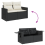 Juego de Sofá de Jardín de 13 Piezas con Cojines Negro Poliratán Acacia von , Outdoor-Sofas - Ref: Foro24-3363755, Preis: 824...