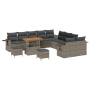 Juego de Sofá de Jardín de 13 Piezas con Cojines Gris Poliratán Acacia von , Outdoor-Sofas - Ref: Foro24-3363758, Preis: 848,...