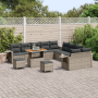 Juego de Sofá de Jardín de 13 Piezas con Cojines Gris Poliratán Acacia von , Outdoor-Sofas - Ref: Foro24-3363758, Preis: 848,...