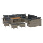 Conjunto de Sofá de Jardín de 14 Piezas con Cojines Gris Poliratán Acacia von , Outdoor-Sofas - Ref: Foro24-3363763, Preis: 8...