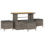 Conjunto de Sofá de Jardín de 14 Piezas con Cojines Gris Poliratán Acacia von , Outdoor-Sofas - Ref: Foro24-3363763, Preis: 8...