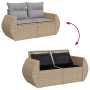 Juego de Sofás de Jardín de 10 piezas con cojines Beige Poliratán Acacia von , Outdoor-Sofas - Ref: Foro24-3363787, Preis: 74...