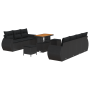 Juego de Sofá de Jardín de 10 Piezas con Cojines Negro Poliratán Acacia by , Outdoor sofas - Ref: Foro24-3363789, Price: 714,...