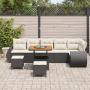 Juego de Sofás de Jardín de 9 Piezas con Cojines Negro de Ratán Polipropileno y Acacia by , Outdoor sofas - Ref: Foro24-33638...