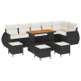 Juego de Sofá de Jardín de 10 Piezas con Cojines Ratán Poliéster Negro Acacia von , Outdoor-Sofas - Ref: Foro24-3363850, Prei...