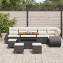 Juego de Sofá de Jardín de 10 Piezas con Cojines Ratán Poliéster Negro Acacia von , Outdoor-Sofas - Ref: Foro24-3363850, Prei...