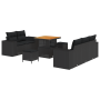 Conjunto de Sofá de Jardín de 8 Piezas con Cojines Ratán Poliéster Negro Acacia by , Outdoor sofas - Ref: Foro24-3363894, Pri...