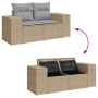 Juego de Sofá de Jardín de 8 Piezas con Cojines Beige, Ratán y Poliéster by , Outdoor sofas - Ref: Foro24-3363897, Price: 598...