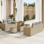 Conjunto de Sofá de Jardín de 8 Piezas con Cojines Beige Poliratán Acacia by , Outdoor sofas - Ref: Foro24-3363902, Price: 58...