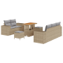Conjunto de Sofá de Jardín de 8 Piezas con Cojines Beige Poliratán Acacia by , Outdoor sofas - Ref: Foro24-3363902, Price: 58...