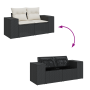 Conjunto de Sofá de Jardín de 10 Piezas con Cojines de Ratán Negro y Acacia von , Outdoor-Sofas - Ref: Foro24-3363915, Preis:...