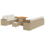 Juego de Sofá de Jardín de 10 Piezas con Cojines Beige Poliratán Acacia | Foro24.es | Tu tienda online para hogar, jardín y más Foro24.es