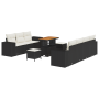 Conjunto de Sofá de Jardín de 10 Piezas con Cojines Negro Ratán Acacia by , Outdoor sofas - Ref: Foro24-3363920, Price: 647,6...