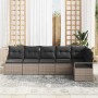 Conjunto de sofá de jardín 6 pcs Gris Poliratán