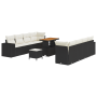 Conjunto de Sofá de Jardín de 11 Piezas con Cojines Negro de Poliratán Acacia von , Outdoor-Sofas - Ref: Foro24-3363930, Prei...