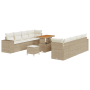 Conjunto de Sofá de Jardín de 11 Piezas con Cojines Beige Poliratán Acacia von , Outdoor-Sofas - Ref: Foro24-3363931, Preis: ...