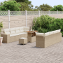 Conjunto de Sofá de Jardín de 11 Piezas con Cojines Beige Poliratán Acacia von , Outdoor-Sofas - Ref: Foro24-3363931, Preis: ...