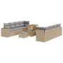 Juego de Sofás de Jardín de 11 Piezas con Cojines Beige Poliratán Acacia von , Outdoor-Sofas - Ref: Foro24-3363932, Preis: 73...