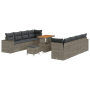 Conjunto de Sofá de Jardín de 11 Piezas con Cojines de Ratán Poliéster Acacia Gris von , Outdoor-Sofas - Ref: Foro24-3363933,...