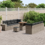 Conjunto de Sofá de Jardín de 11 Piezas con Cojines de Ratán Poliéster Acacia Gris von , Outdoor-Sofas - Ref: Foro24-3363933,...