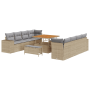 Juego de Sofá de Jardín de 11 Piezas con Cojines Beige Poliratán Acacia by , Outdoor sofas - Ref: Foro24-3363937, Price: 897,...