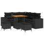 Juego de Sofá de Jardín de 8 Piezas con Cojines Negro Poliratán Acacia by , Outdoor sofas - Ref: Foro24-3363949, Price: 549,5...