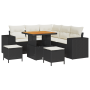 Juego de Sofá de Jardín de 8 Piezas con Cojines Negro Poliratán Acacia by , Outdoor sofas - Ref: Foro24-3363950, Price: 526,1...
