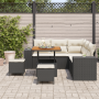 Juego de Sofá de Jardín de 8 Piezas con Cojines Negro Poliratán Acacia by , Outdoor sofas - Ref: Foro24-3363950, Price: 526,1...