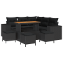 Juego de Sofás de Jardín de 9 Piezas con Cojines Negro Poliratán Acacia by , Outdoor sofas - Ref: Foro24-3363959, Price: 613,...