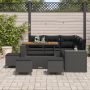 Juego de Sofás de Jardín de 9 Piezas con Cojines Negro Poliratán Acacia by , Outdoor sofas - Ref: Foro24-3363959, Price: 613,...