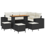 Juego de Sofá de Jardín de 9 Piezas con Cojines Negro Poliratán Acacia by , Outdoor sofas - Ref: Foro24-3363960, Price: 579,4...