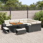 Juego de Sofá de Jardín de 12 Piezas con Cojines Negro Poliratán Acacia von , Outdoor-Sofas - Ref: Foro24-3363985, Preis: 882...