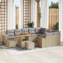 Juego de Sofá de Jardín de 12 Piezas con Cojines Beige Ratán Sintético Acacia by , Outdoor sofas - Ref: Foro24-3363992, Price...