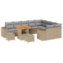 Juego de Sofá de Jardín de 12 Piezas con Cojines Beige Ratán Sintético Acacia by , Outdoor sofas - Ref: Foro24-3363992, Price...