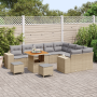 Juego de Sofá de Jardín de 12 Piezas con Cojines Beige Ratán Sintético Acacia by , Outdoor sofas - Ref: Foro24-3363992, Price...