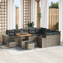 Conjunto de Sofás de Jardín de 12 Piezas con Cojines en Ratán Sintético Gris y Acacia by , Outdoor sofas - Ref: Foro24-336399...