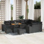 Juego de Sofás de Jardín de 12 Piezas con Cojines Negro de Poliratán y Acacia von , Outdoor-Sofas - Ref: Foro24-3363994, Prei...