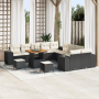 Juego de Sofá de Jardín de 13 Piezas con Cojines Negro Poliratán Acacia by , Outdoor sofas - Ref: Foro24-3364010, Price: 843,...