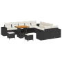 Juego de Sofá de Jardín de 13 Piezas con Cojines Negro Poliratán Acacia by , Outdoor sofas - Ref: Foro24-3364010, Price: 843,...