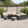 Juego de Sofá de Jardín de 13 Piezas con Cojines Negro Poliratán Acacia by , Outdoor sofas - Ref: Foro24-3364010, Price: 843,...