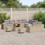 Juego de Sofá de Jardín de 13 Piezas con Cojines Beige Ratán Polimérico Acacia von , Outdoor-Sofas - Ref: Foro24-3364012, Pre...