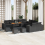 Juego de Sofá de Jardín de 14 Piezas con Cojines Negros de Poliratán Acacia von , Outdoor-Sofas - Ref: Foro24-3364019, Preis:...