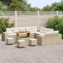 Conjunto de Sofás de Jardín de 14 Piezas con Cojines Beige de Ratán Polímero Acacia von , Outdoor-Sofas - Ref: Foro24-3364021...