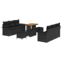Juego de Sofás de Jardín de 9 Piezas con Cojines Poliratán Negro Acacia von , Outdoor-Sofas - Ref: Foro24-3364039, Preis: 641...