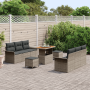 Juego de Sofá de Jardín de 9 Piezas con Cojines Gris de Poliratán Acacia von , Outdoor-Sofas - Ref: Foro24-3364043, Preis: 64...