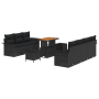 Juego de Sofá de Jardín de 10 Piezas con Cojines Negro Poliratán Acacia von , Outdoor-Sofas - Ref: Foro24-3364049, Preis: 678...